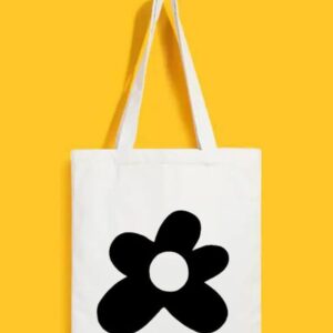 Reusable Tote Bags|100% Organic Cotton Bag | Multi-Purpose Bag| Black Flower printed | Stylish Bag