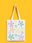 Reusable Tote Bags|100% Organic Cotton Bag | Multi-Purpose Bag| Flowers printed | Stylish Bag