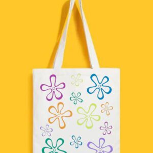 Reusable Tote Bags|100% Organic Cotton Bag | Multi-Purpose Bag| Flowers printed | Stylish Bag