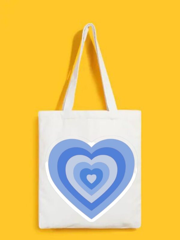 Reusable Tote Bags|100% Organic Cotton Bag | Multi-Purpose Bag| Rainbow Heart printed | Stylish Bag