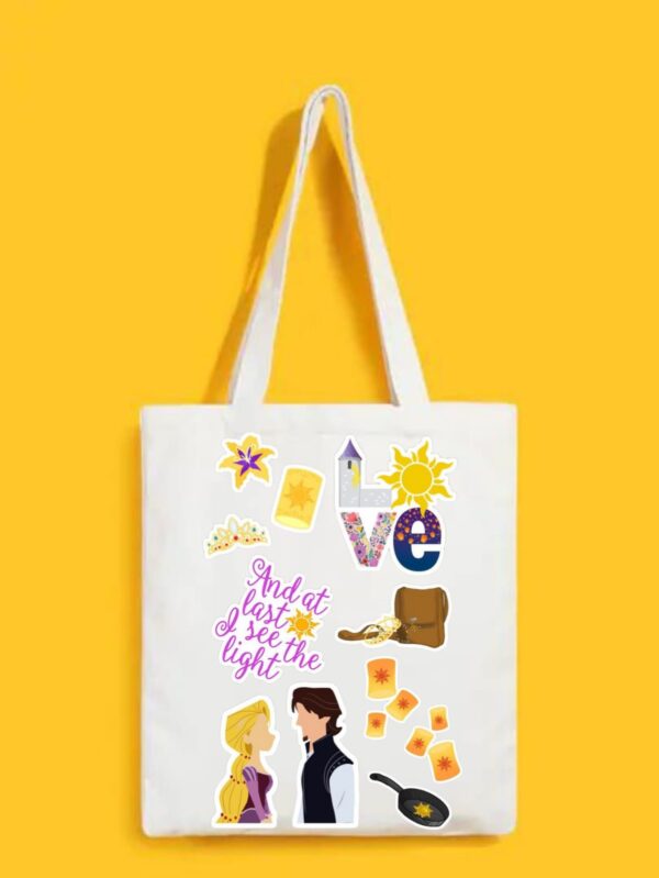 Reusable Tote Bags|100% Organic Cotton Bag | Multi-Purpose Bag| Stickers printed | Stylish Bag