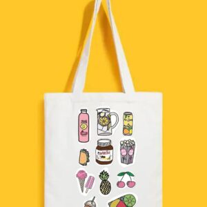 Reusable Tote Bags|100% Organic Cotton Bag | Multi-Purpose Bag| Stickers printed | Stylish Bag