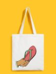 Reusable Tote Bags|100% Organic Cotton Bag | Multi-Purpose Bag| Slipper printed | Stylish Bag