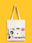 Reusable Tote Bags|100% Organic Cotton Bag | Multi-Purpose Bag| Stickers printed | Stylish Bag