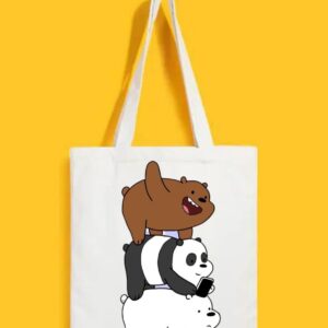 Reusable Tote Bags|100% Organic Cotton Bag | Multi-Purpose Bag| Panda printed | Stylish Bag