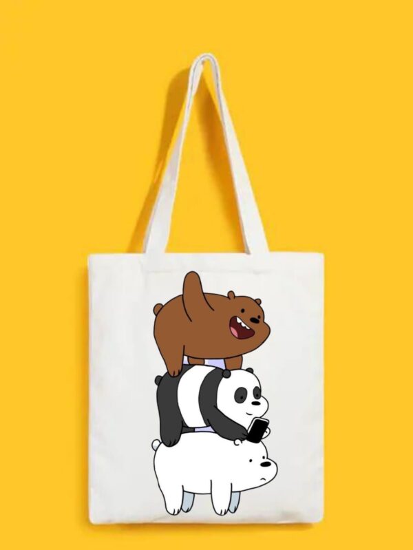 Reusable Tote Bags|100% Organic Cotton Bag | Multi-Purpose Bag| Panda printed | Stylish Bag