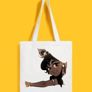 Reusable Tote Bags|100% Organic Cotton Bag | Multi-Purpose Bag| Little Krishna printed | Stylish Bag