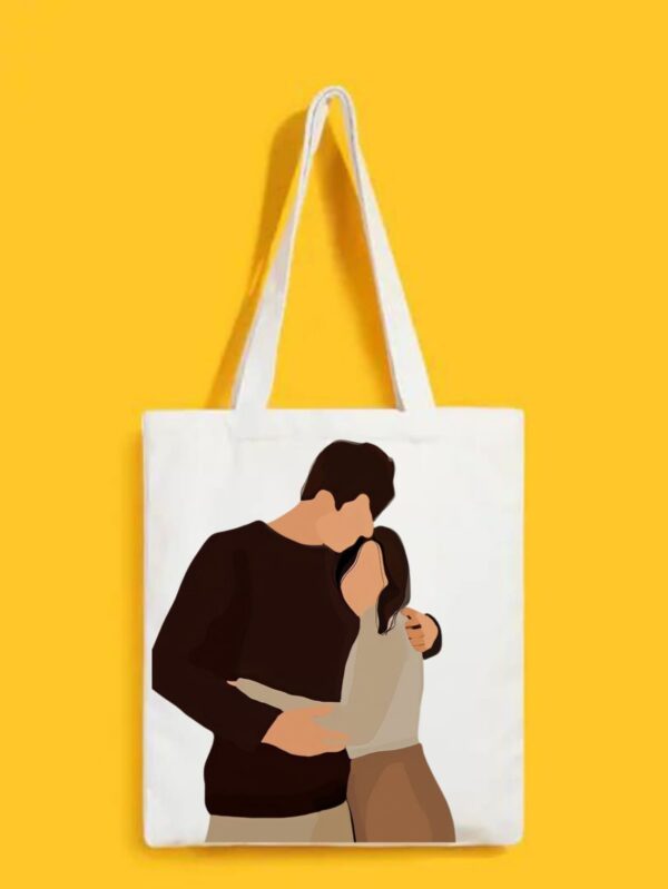 Reusable Tote Bags|100% Organic Cotton Bag | Multi-Purpose Bag| Couple printed | Stylish Bag