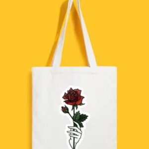 Reusable Tote Bags|100% Organic Cotton Bag | Multi-Purpose Bag| Rose printed | Stylish Bag