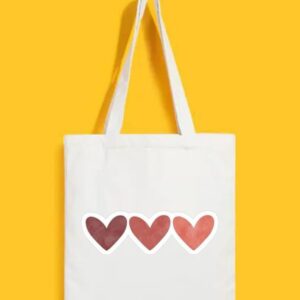 Reusable Tote Bags|100% Organic Cotton Bag | Multi-Purpose Bag| Hearts printed | Stylish Bag