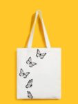 Reusable Tote Bags|100% Organic Cotton Bag | Multi-Purpose Bag| Butterflies printed | Stylish Bag