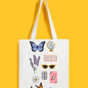 Reusable Tote Bags|100% Organic Cotton Bag | Multi-Purpose Bag| Stickers printed | Stylish Bag