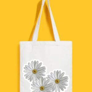 Reusable Tote Bags|100% Organic Cotton Bag | Multi-Purpose Bag| Flowers printed | Stylish Bag