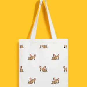 Reusable Tote Bags|100% Organic Cotton Bag | Multi-Purpose Bag| Dog printed | Stylish Bag