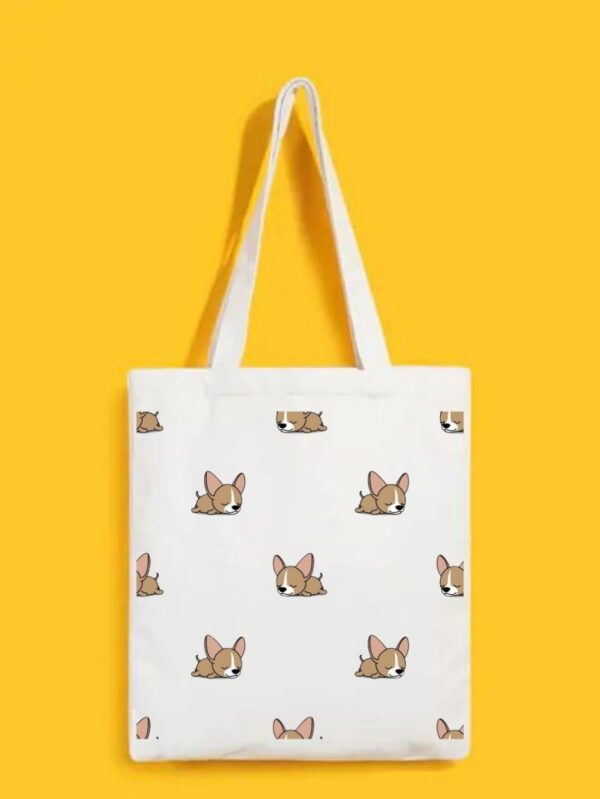 Reusable Tote Bags|100% Organic Cotton Bag | Multi-Purpose Bag| Dog printed | Stylish Bag