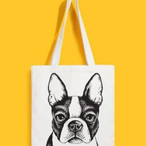 Reusable Tote Bags|100% Organic Cotton Bag | Multi-Purpose Bag| Dog printed | Stylish Bag