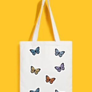 Reusable Tote Bags|100% Organic Cotton Bag | Multi-Purpose Bag| Butterflies printed | Stylish Bag