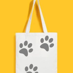 Reusable Tote Bags|100% Organic Cotton Bag | Multi-Purpose Bag| Dog paw printed | Stylish Bag