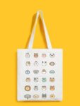 Reusable Tote Bags|100% Organic Cotton Bag | Multi-Purpose Bag| Stickers printed | Stylish Bag