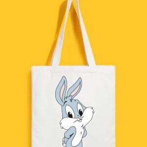 Reusable Tote Bags|100% Organic Cotton Bag | Multi-Purpose Bag| Rabbit printed | Stylish Bag