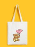 Reusable Tote Bags|100% Organic Cotton Bag | Multi-Purpose Bag| Teddy printed | Stylish Bag