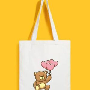 Reusable Tote Bags|100% Organic Cotton Bag | Multi-Purpose Bag| Teddy printed | Stylish Bag