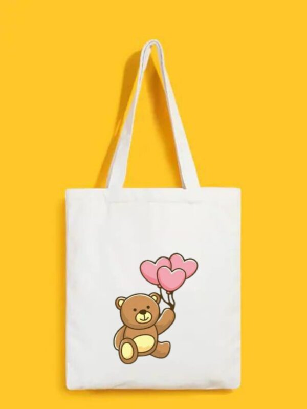 Reusable Tote Bags|100% Organic Cotton Bag | Multi-Purpose Bag| Teddy printed | Stylish Bag