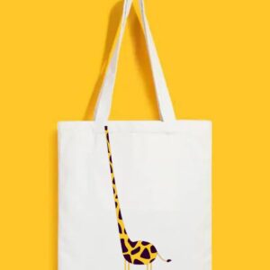 Reusable Tote Bags|100% Organic Cotton Bag | Multi-Purpose Bag| Giraffe printed | Stylish Bag