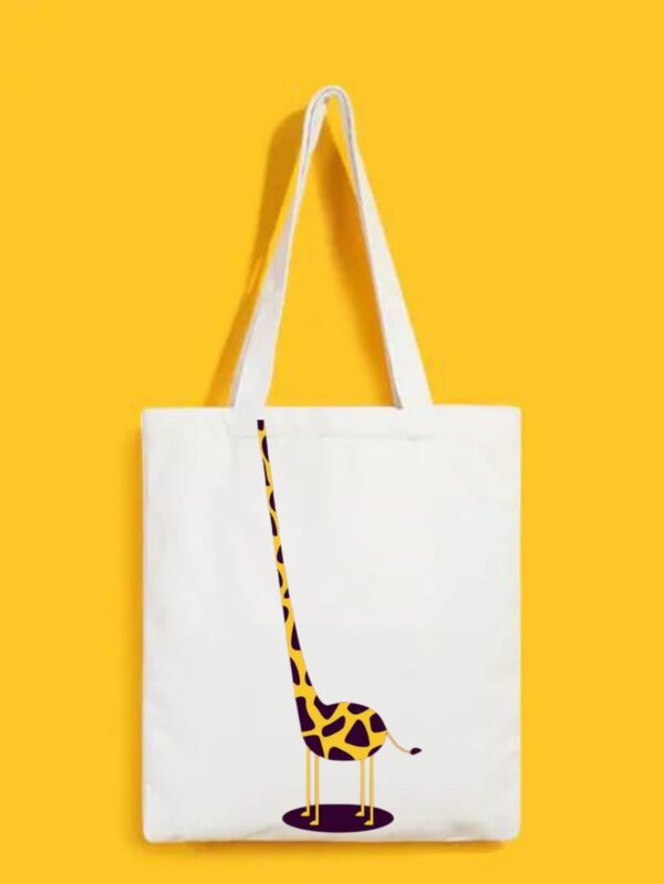 Reusable Tote Bags|100% Organic Cotton Bag | Multi-Purpose Bag| Giraffe printed | Stylish Bag