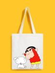 Reusable Tote Bags|100% Organic Cotton Bag | Multi-Purpose Bag| Sinchan printed | Stylish Bag