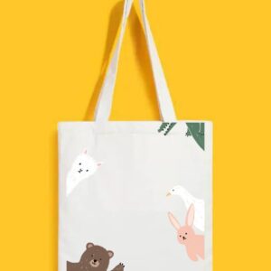 Reusable Tote Bags|100% Organic Cotton Bag | Multi-Purpose Bag| Animals printed | Stylish Bag