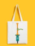 Reusable Tote Bags|100% Organic Cotton Bag | Multi-Purpose Bag| Giraffe printed | Stylish Bag