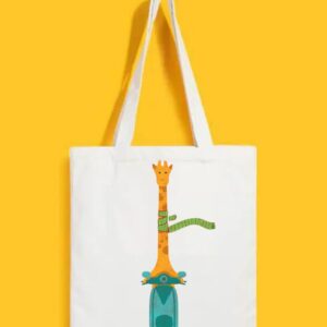 Reusable Tote Bags|100% Organic Cotton Bag | Multi-Purpose Bag| Giraffe printed | Stylish Bag