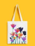 Reusable Tote Bags|100% Organic Cotton Bag | Multi-Purpose Bag| Flowers printed | Stylish Bag