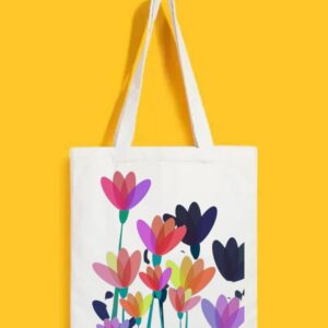 Reusable Tote Bags|100% Organic Cotton Bag | Multi-Purpose Bag| Flowers printed | Stylish Bag