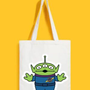 Reusable Tote Bags|100% Organic Cotton Bag | Multi-Purpose Bag| Alien printed | Stylish Bag