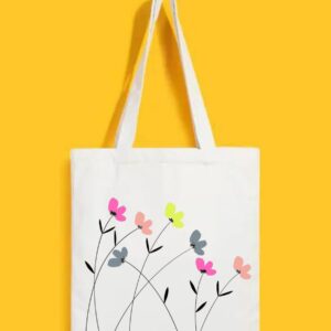 Reusable Tote Bags|100% Organic Cotton Bag | Multi-Purpose Bag| Flowers printed | Stylish Bag