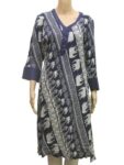 Generic Women's Rayon Kurtis (Blue, White, XXL)