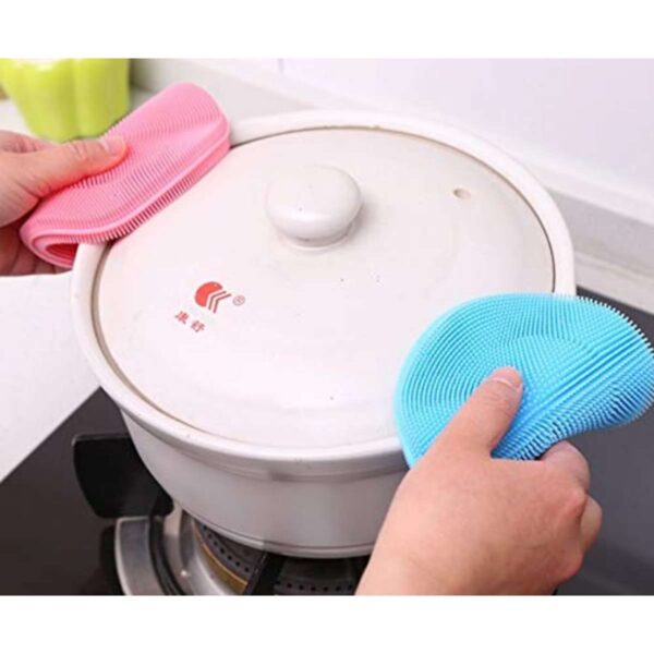 Generic Pack of 5_Home Cleaning Sponge Silicone Scrubber (Color: Assorted)