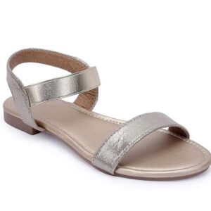 Generic Women's Patent Leather Flat Sandals (Color:Cream, Material:Patent Leather)