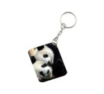 Generic Pack Of 3_ Panta One Side Printed Rectangle Designer Keychain (White)