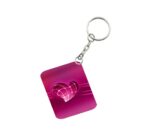 Generic Pack Of 3_ Pink Heart One Side Printed Rectangle Designer Keychain (Pink)