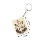 Generic Pack Of 3_ Ganesha One Side Printed Rectangle Designer Keychain (Sandal)