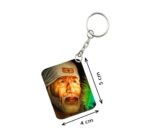 Generic Pack Of 3_ Sairam One Side Printed Rectangle Designer Keychain (Multi Color)