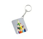 Generic Pack Of 3_ Pencil One Side Printed Rectangle Designer Keychain (Multi Color)