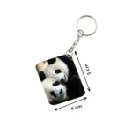 Generic Pack Of 3_ Panta One Side Printed Rectangle Designer Keychain (White)