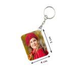 Generic Pack Of 3_ Cute Girl One Side Printed Rectangle Designer Keychain (Red)