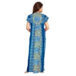 Generic Women's Cotton Printed Maxi Nighty (Blue)