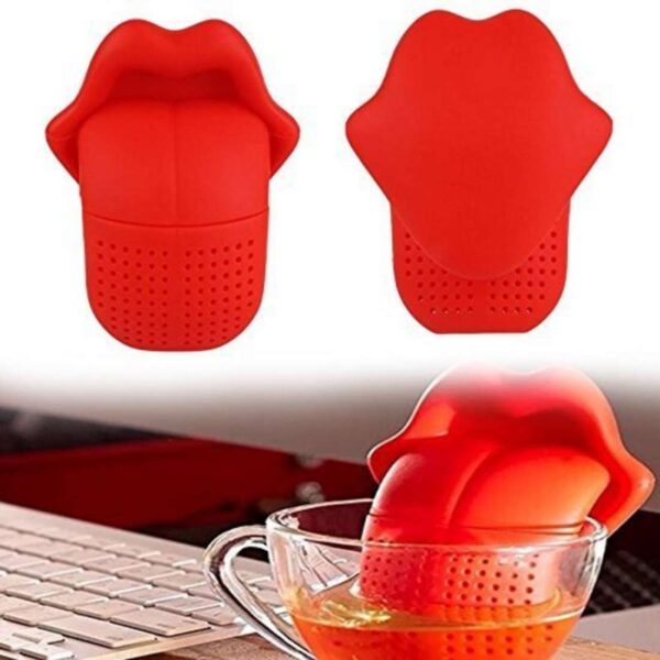 Generic Tongue Shaped Big Lips Tea Maker Food Grade Silicone Tea Strainer (Assorted)