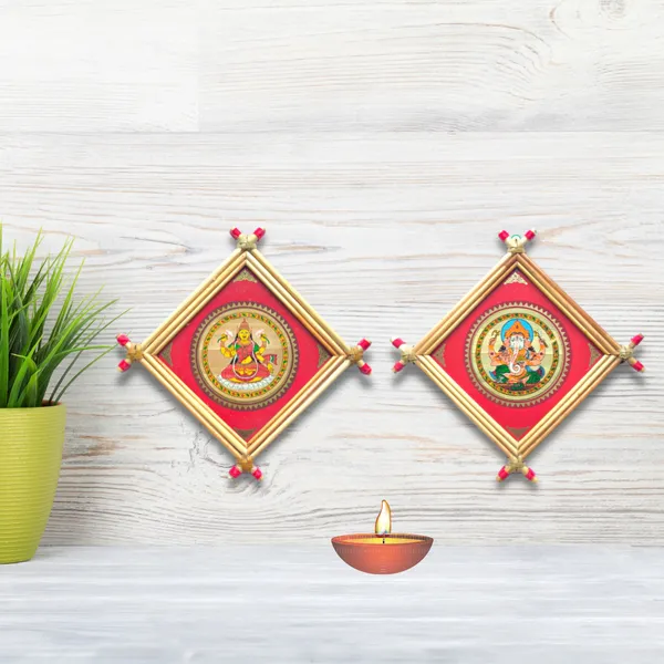 Handmade Laxmi Ganesha Picture Frame